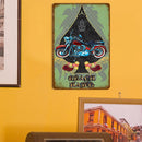 Weatherproof Retro Chic Motorcycle Sign Iron Painting Wall Drawing (9) Newly