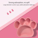 Baby Silicone Spoon and Fork Plate with Suction Cups Feeding Bowl (Pink) Newly