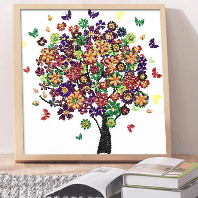5D DIY Special Shaped Diamond Painting Butterfly Tree Embroidery Kits Home Decor