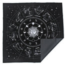 Tarot Card Tablecloth Zodiac-pattern Flannel Tarots Cloth 49x49cm (Black)