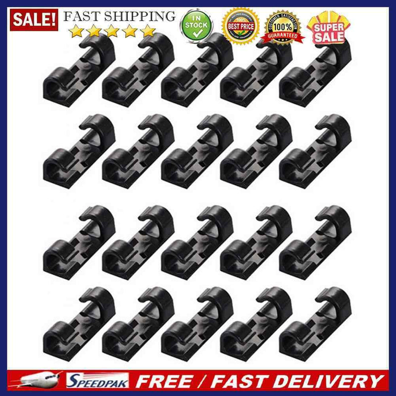 20x Self-Adhesive Cable Organizer Clips ABS Plastic Wire Cable Cord Managemen