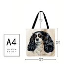 Jumpcar Long Haired Dog Printed Shoulder Bag Shopping Bag Casual Large