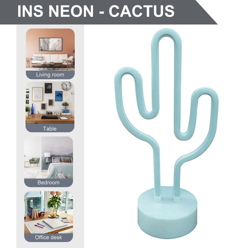 Cactus Neon Sign LED Lights - Decorative Marquee Signs Light with Base Newly