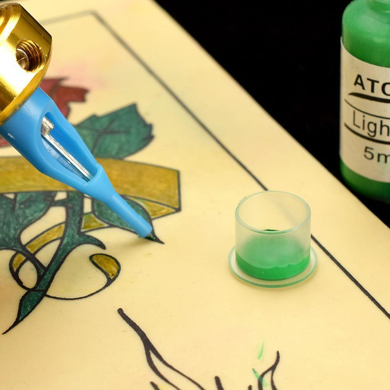 Plastic Microblading Tattoo Ink Cup Cap Pigment Clear Holder Container(A)