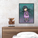 Listen Music Girl Frameless DIY Oil Paint by Numbers Kit Picture Wall Art