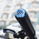 2pcs MTB Handlebar End Plugs Aluminum Alloy Road Bike Handle Grips (Blue)