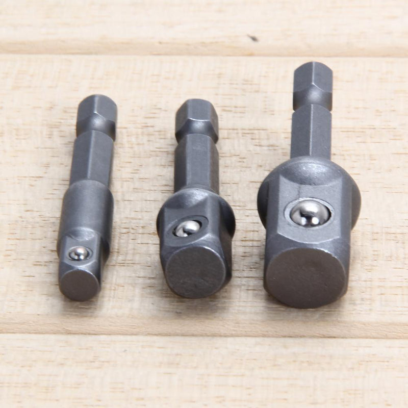 3pcs Sleeve Adapter Set Steel Square Head Ball Hex Shank Post Conversion Newly