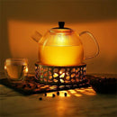 Stainless Steel Warmer Tea Coffee Teapot Candle Light Heater Holder Round Base