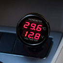 Digital Voltmeter Thermometer Monitor for Car SUV RV Truck Boat (Red+Red) Newly
