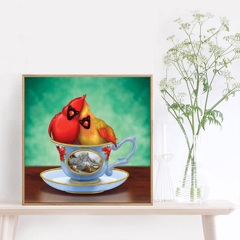 5D DIY Full Round Drill Parrot Diamond Painting Embroidery Art Craft Home Decor