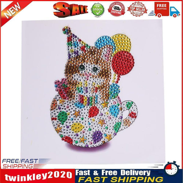 Greeting Cards Cat Special Shaped Bright Diamond Painting DIY Kit (KP005) Newly