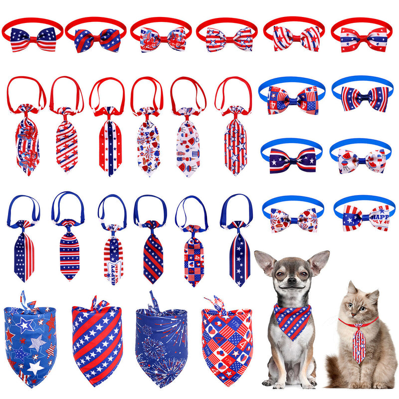 Pet Bow Ties Neckties Triangle Scarf Set - Durable & Soft Material for Pets