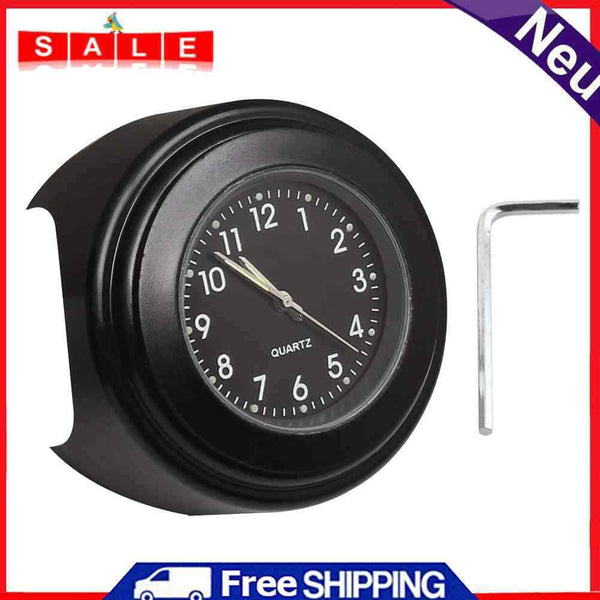 Motorcycle Clock Waterproof 22-25mm Slide Handleable Watch Luminous Quartz Clock