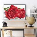 14CT Partial Cross Stitch Red Rose Counted DIY Kits Handmade Cotton Embroidery