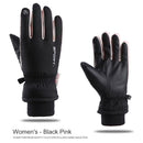 Windproof Ski Gloves Waterproof Anti-Skid Moto Cycling Gloves (Black Pink) Newly