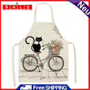 Kitchen Aprons for Women Men Household Baking Linen Dinner Cook Cat Tablier