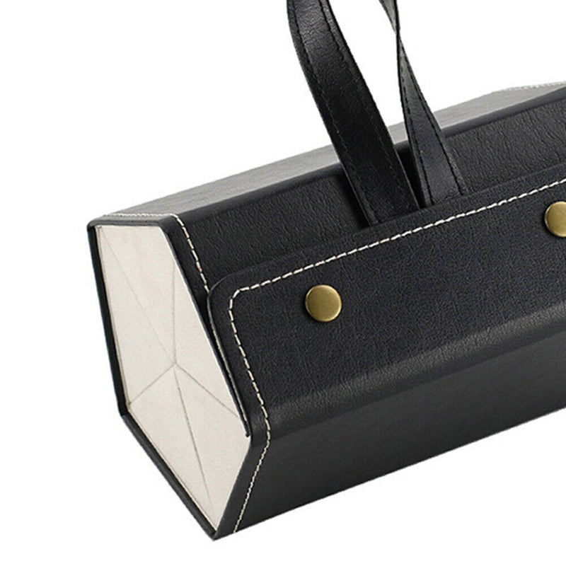 5 Grid Portable Glasses Display Box Folding Leather Sunglasses Bag (Black) Newly