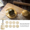 9pcs Round Ice Mooncake Mold Hand Press Pastry Cakes Mould DIY Kitchen Bake