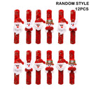 12X Christmas Santa Snowman Slap On Bracelet Wrist Band Party Novelty Favor Gif~