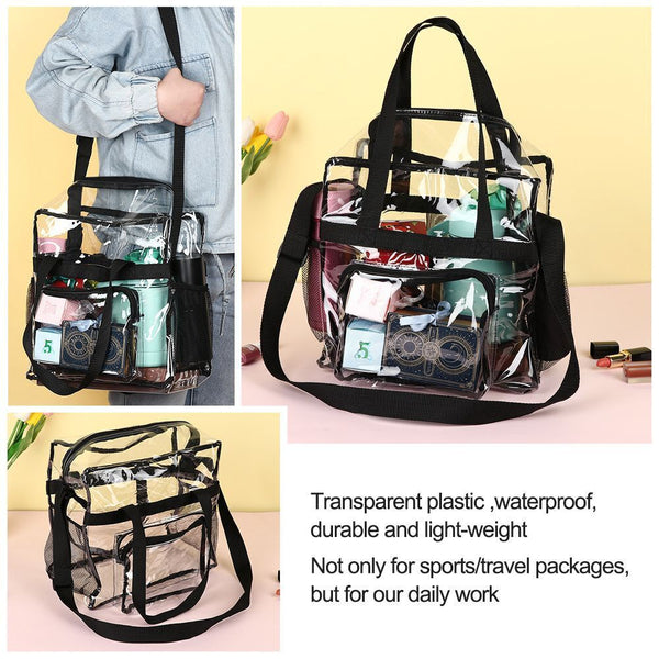 Waterproof Transparent Tote Bag Stadium Approved Clear Bag Adjustable Strap