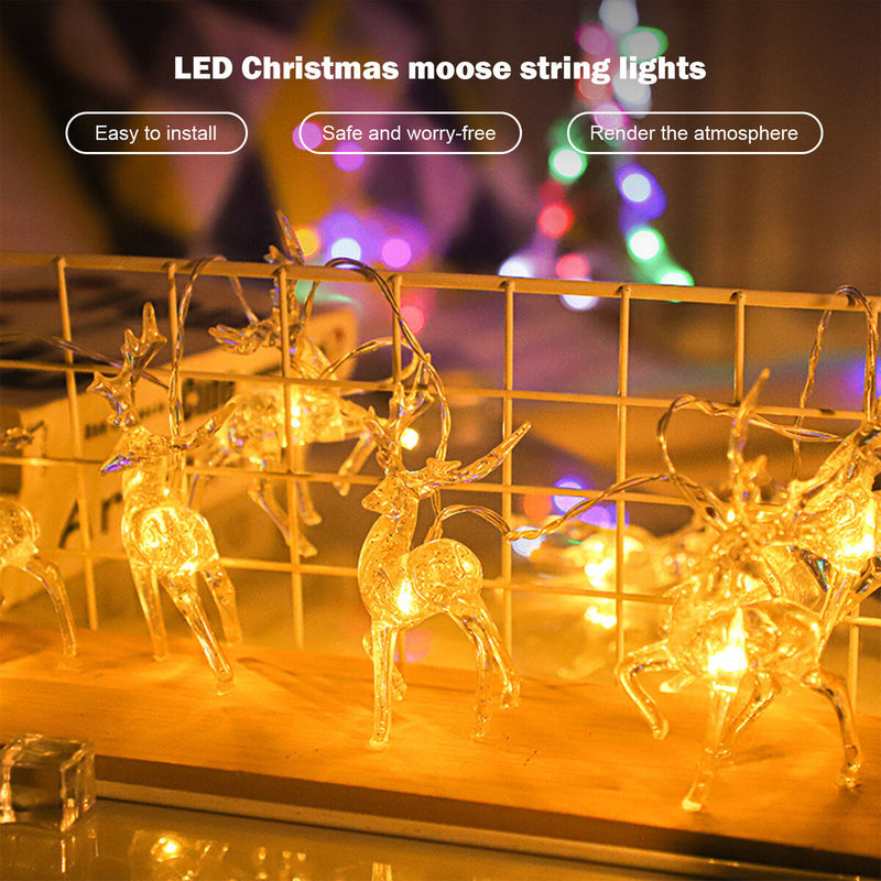 String Lights - Christmas Decorations 10 LED Reindeer Fairy String Lights