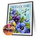 5D Diamond Painting Pansy Full Round Drill Wall Rhinestone DIY Art Crafts Decor