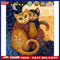 Couple Cats Oil Paint By Numbers DIY Craft Coloring Drawing Home Decoration Gift
