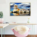 5D Full Round Drill Diamond Painting Tiger diy Embroidery Wall Art (YF008) Newly