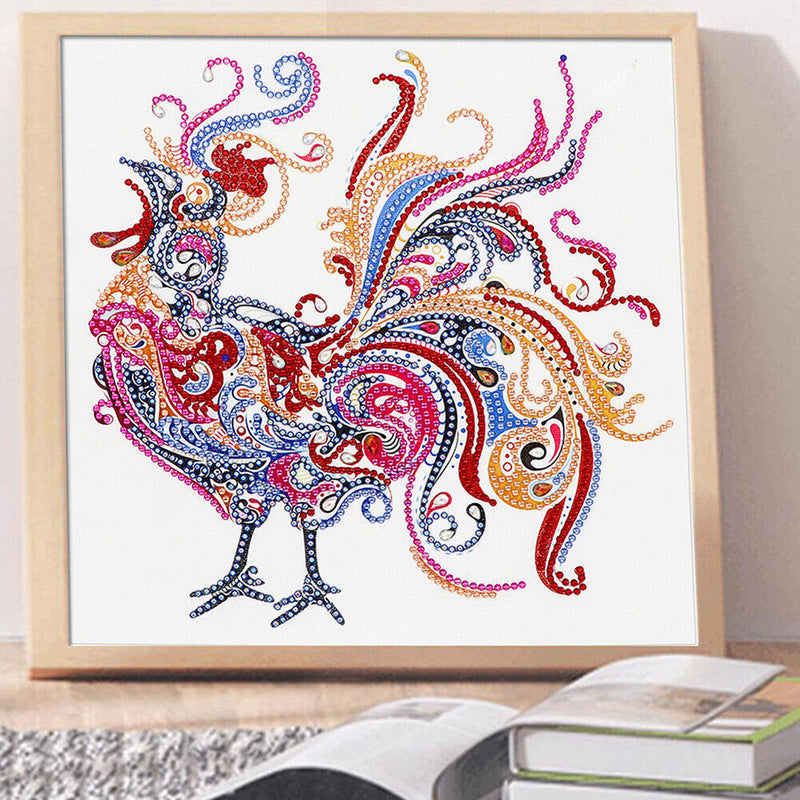 5D DIY Special Shaped Diamond Painting Rooster Embroidery Mosaic Craft Kit Newly