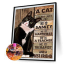 Handmade Letters Cat 5D DIY Full Round Drill Drawing Kit Diamond Painting C