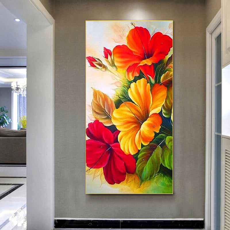 Flower Oil Paint By Numbers Kits Canvas Picture DIY Wall Art Craft Coloring