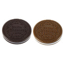 Women Home Office Use Cookie Shaped Mirror with Comb Chocolate Pocket Mirror
