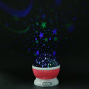 Rotating Projector Starry Night Lamp Projection LED Lights Xmas Gift(Pink) Newly