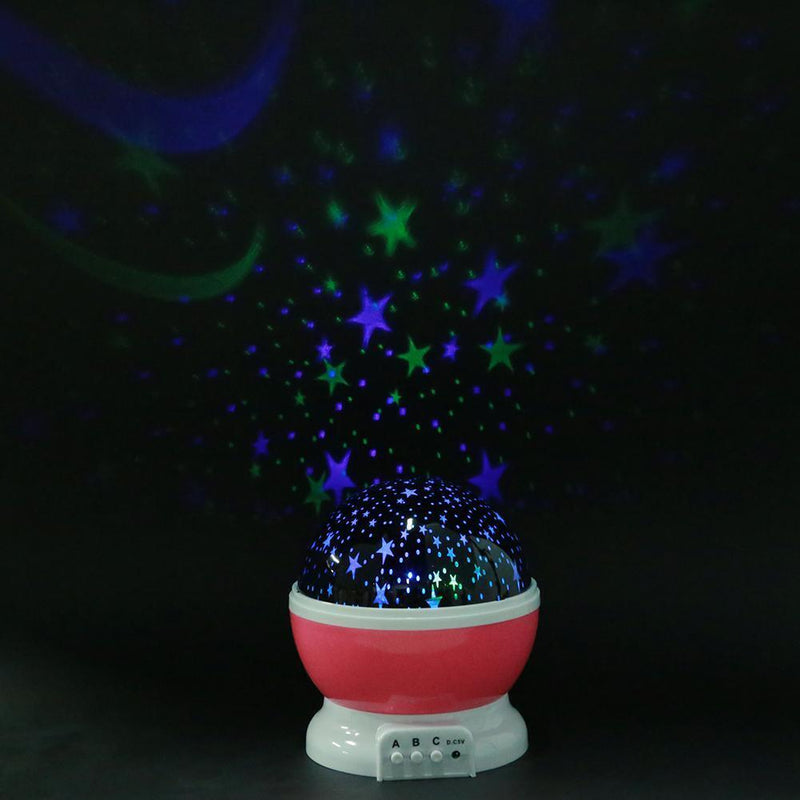 Rotating Projector Starry Night Lamp Projection LED Lights Xmas Gift(Pink) Newly