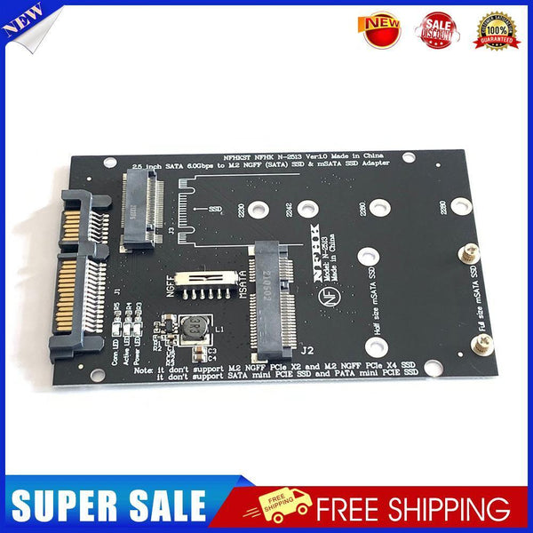 2 in 1 PC Riser M.2 NGFF MSATA SSD to SATA 7 15Pin 2.5 inch Adapter Card