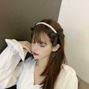 Retro French Temperament High-level Feeling Pressure Hair Bow Band Black H1W3
