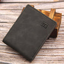 Men Thin Bifold Wallets Mini Money Purse with Coin Bag Casual Zipper Card Hol