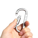 1pc Camping Climbing Carabiner 8cm D-shaped with Nut Hanging Buckle (Grey) Newly