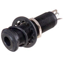 Electric Guitar Bass 1/4 inch Straight Ribbed Jack Plug Socket (Black)