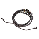 Unisex Retro Handmade Totem PU Leather Ornament Bracelet Gift for Lovers(2)