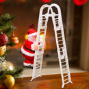 #A Funny Santa Climbing Ladder with Music Fireplace Home Decor Christmas Decorat