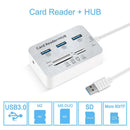 3 Ports 3.0 USB HUB Combo Mini Portable USB Splitter High W3 Speed Reader J3S2