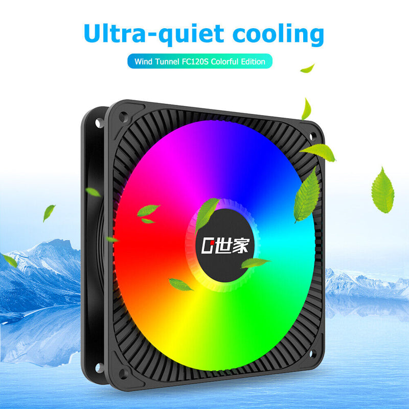 FC120S LED Gorgeous PC Case Fan Large 4 Pin Power Supply CPU Cooling Radiator