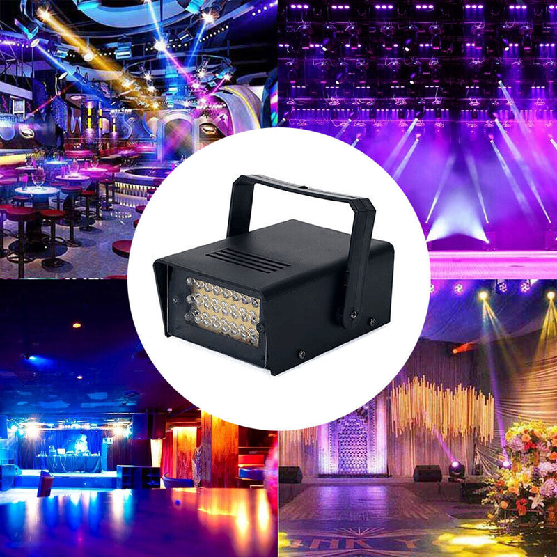 LED White Adjust Remote Control Flash Party Stage Strobe Light (EU Plug)
