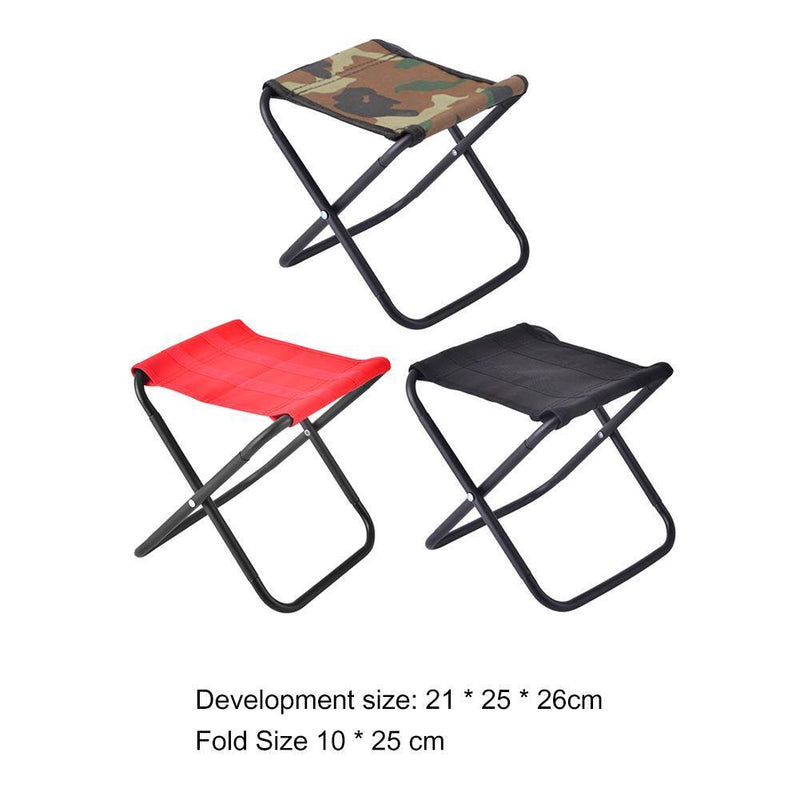 2xLightweight Folding Stool Outdoor Camping Picnic Travel Chair(Camouflage)