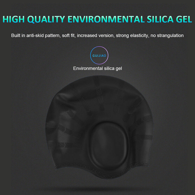 Swimming Cap Silicone Women Men Waterproof Sports Elastic Adults Swim Pool