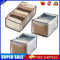 3pcs Cloth Drawer Organizer 3pcs Closet Box for Leggings Jeans 7 Cell Grey