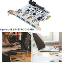 USB 3.0 PCI-E Type C Expansion Card PCI Express PCI-E 3.1 L6J8 Card USB To T3V2
