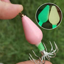 10pcs Squid Jigs Hooks Cuttlefish Octopus Lure Bait Fishhook (Pink 56g)