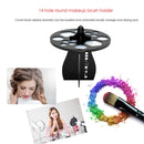 Acrylic Makeup Brush Drying Rack 14 Holes Detachable Brush Holder (Black) Newly